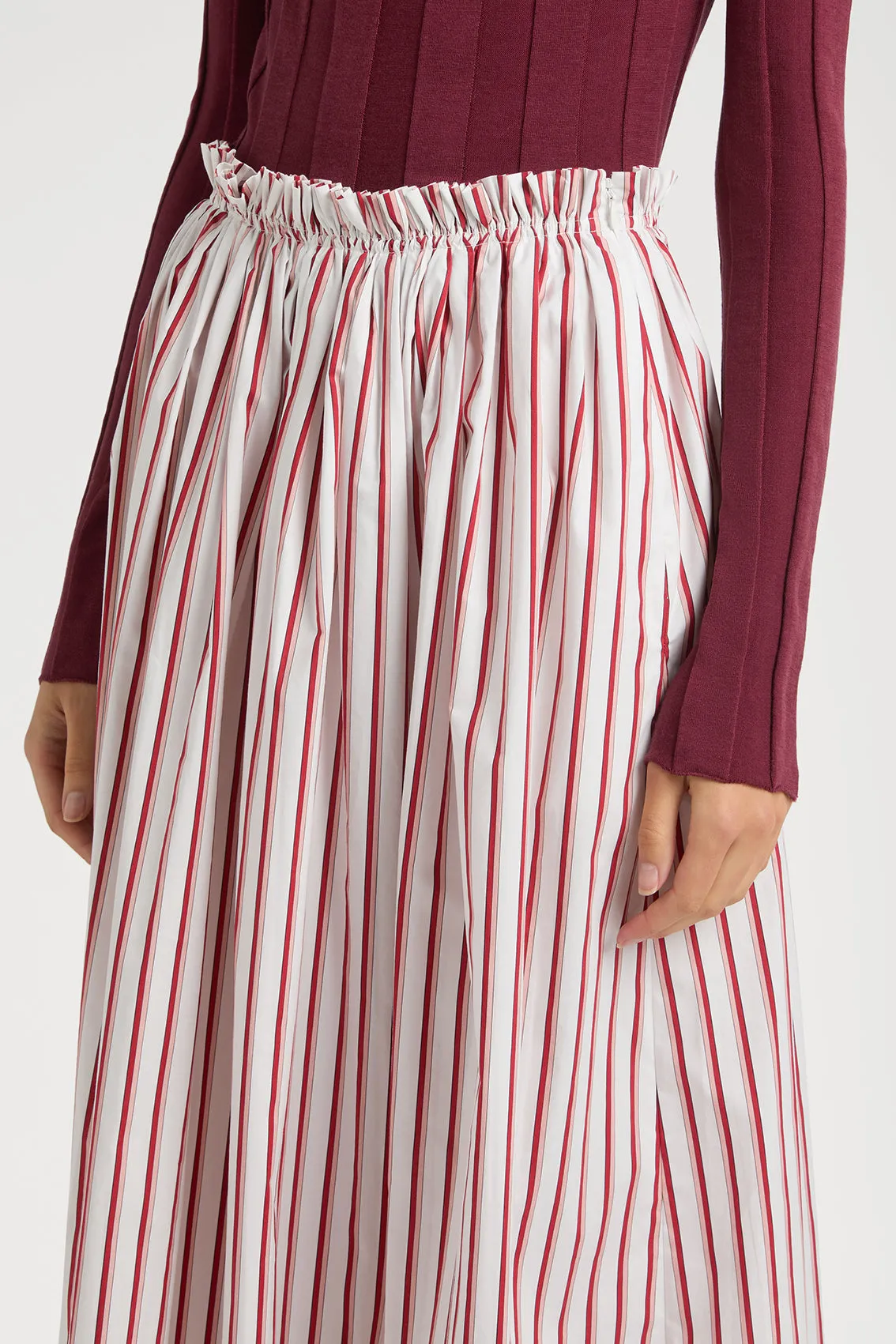 RED STRIPED SKIRT FROM AMALFI