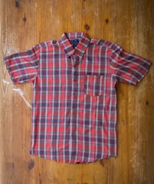 Redish-Orange and Gray Buffalo Plaid Button Up