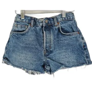 REFORMATION DESTRESSED DENIM SHORT SHORTS