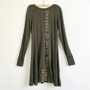 'Relax- Everything is out of Control' upcycled dress.