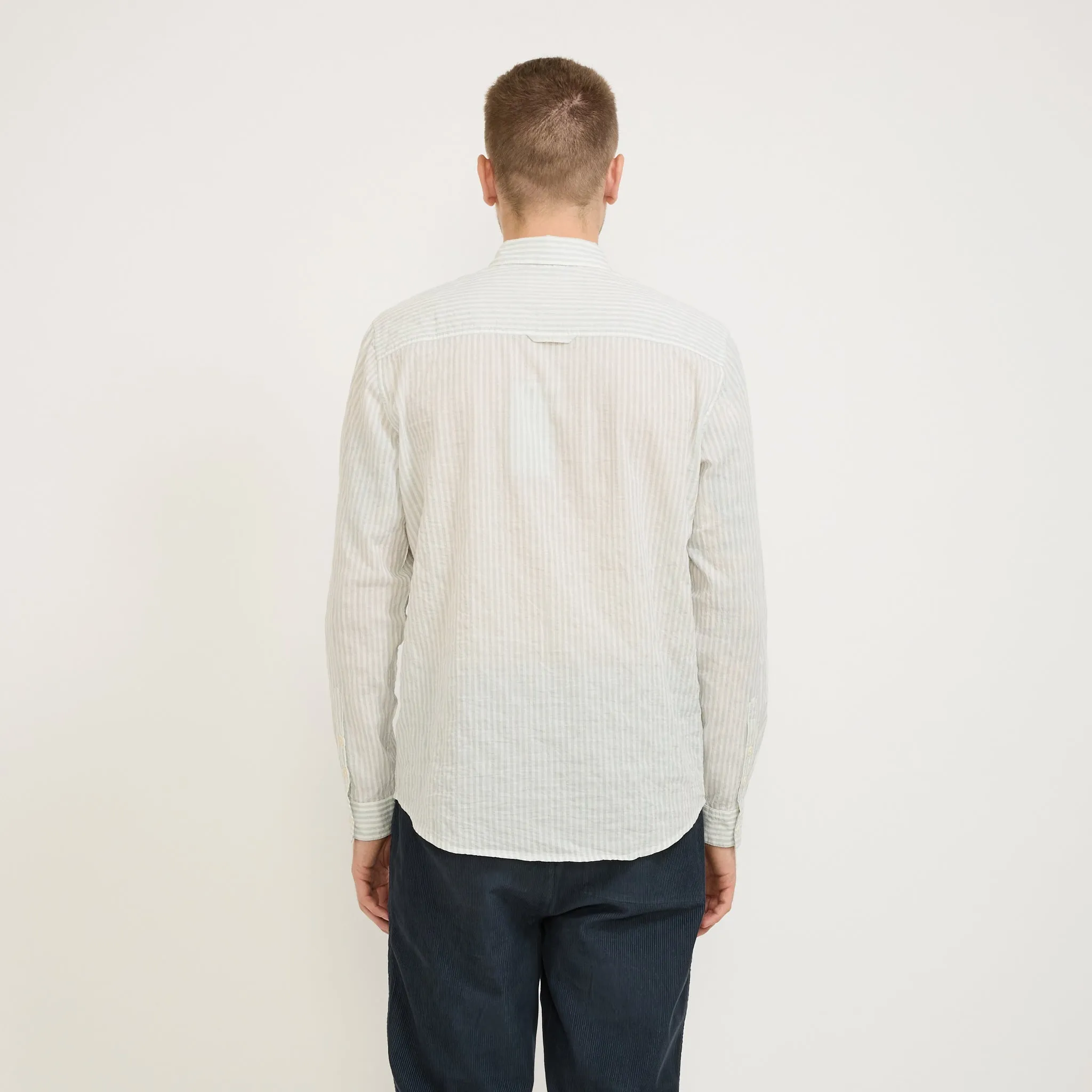 Relaxed Fit Shirt Ice Blue Textured Stripe