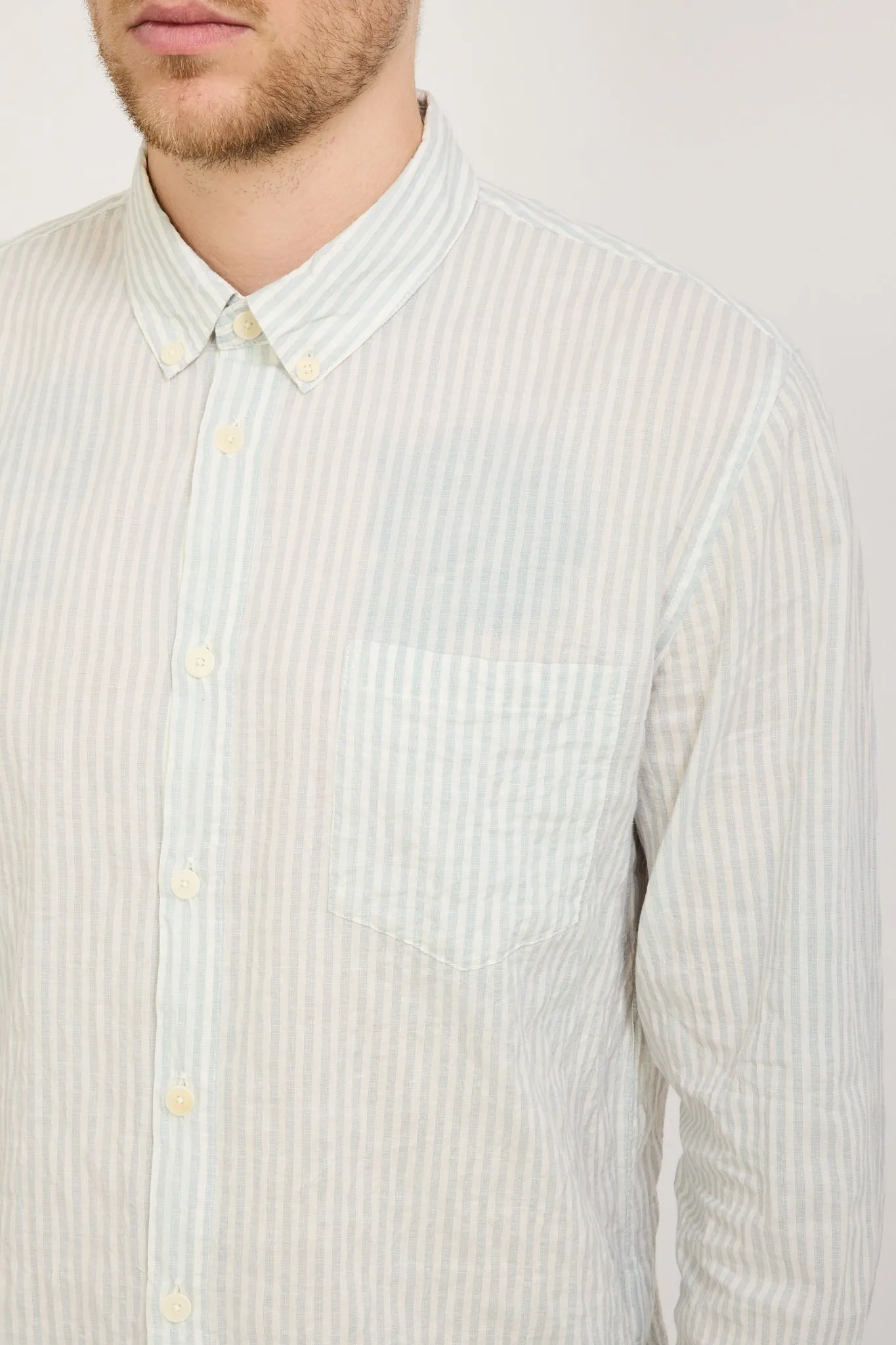 Relaxed Fit Shirt Ice Blue Textured Stripe