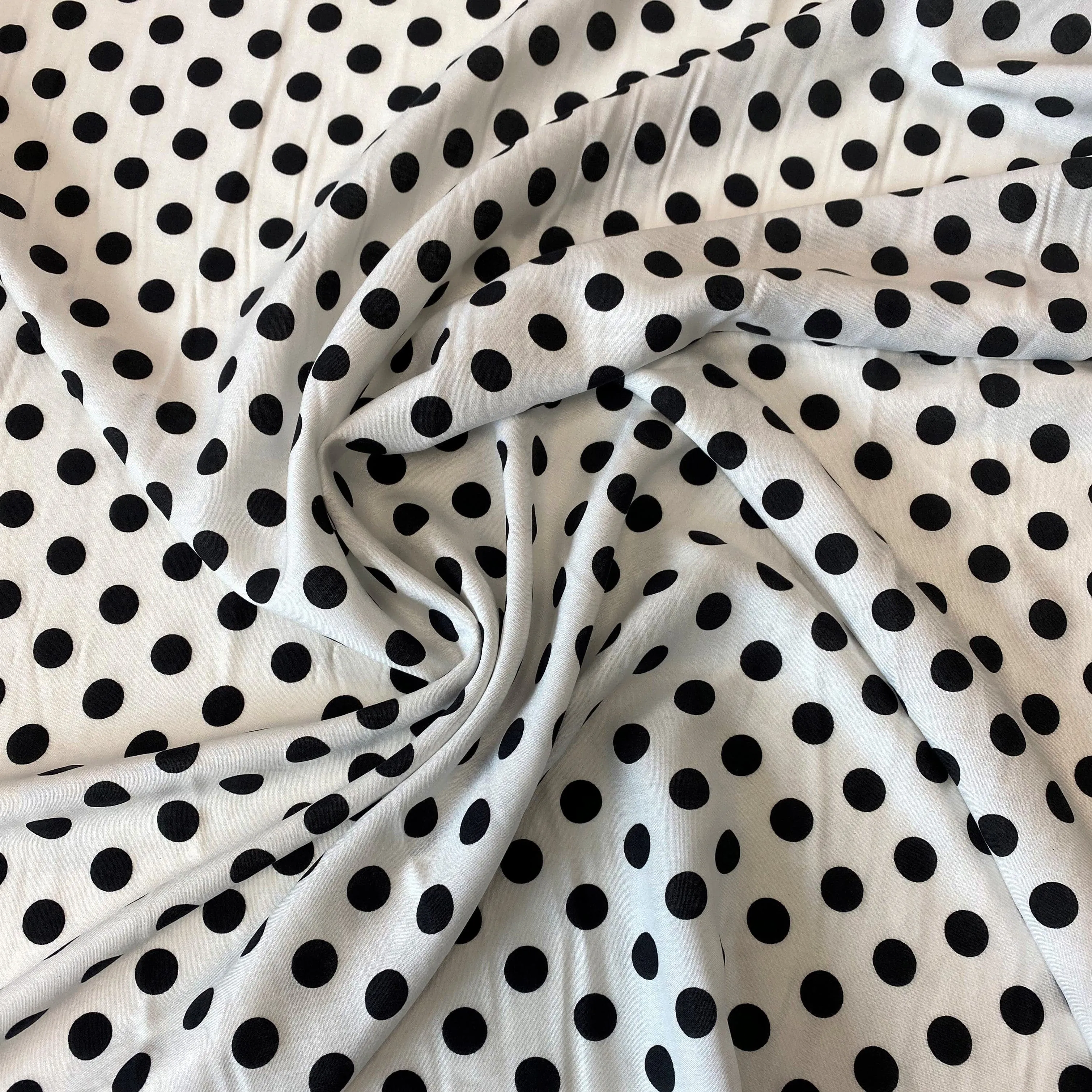 Remnant Printed Viscose Spot White