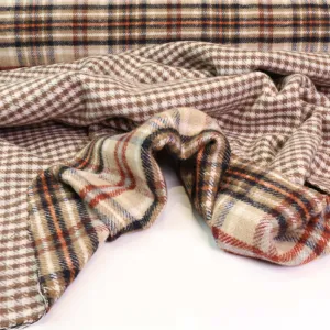 Reversible Wool Coating - Brown, Green, Beige