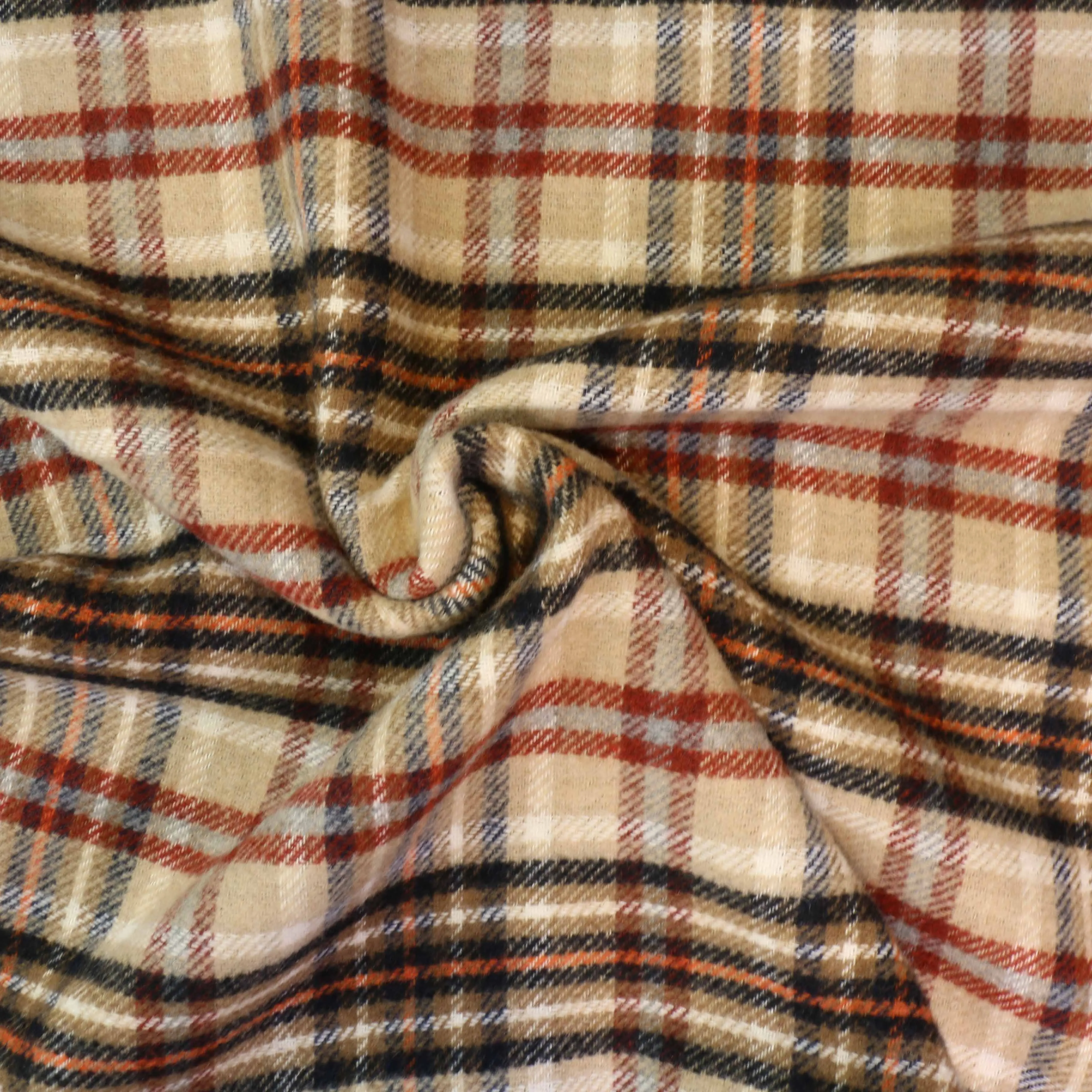 Reversible Wool Coating - Brown, Green, Beige