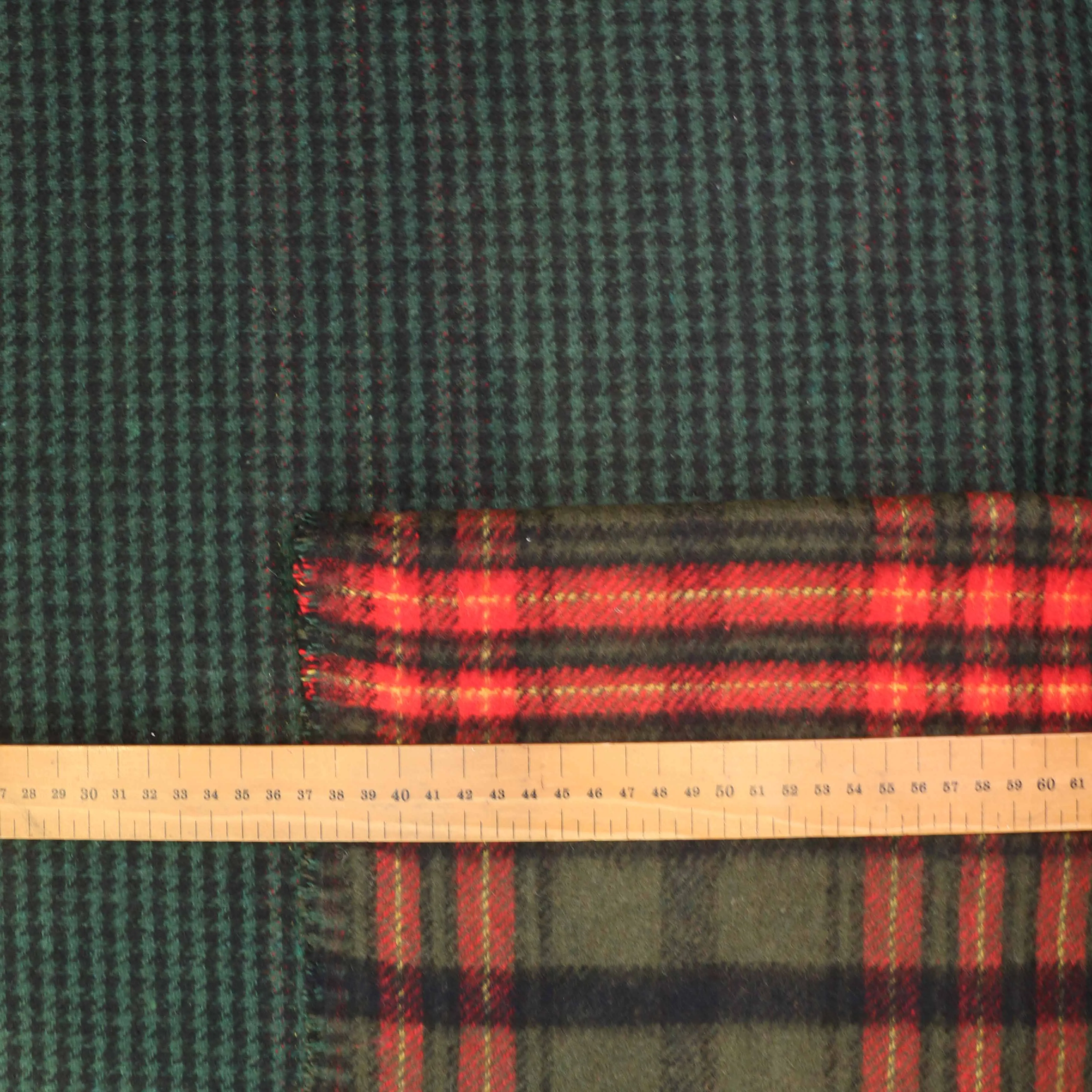 Reversible Wool Coating - Brown, Green, Beige