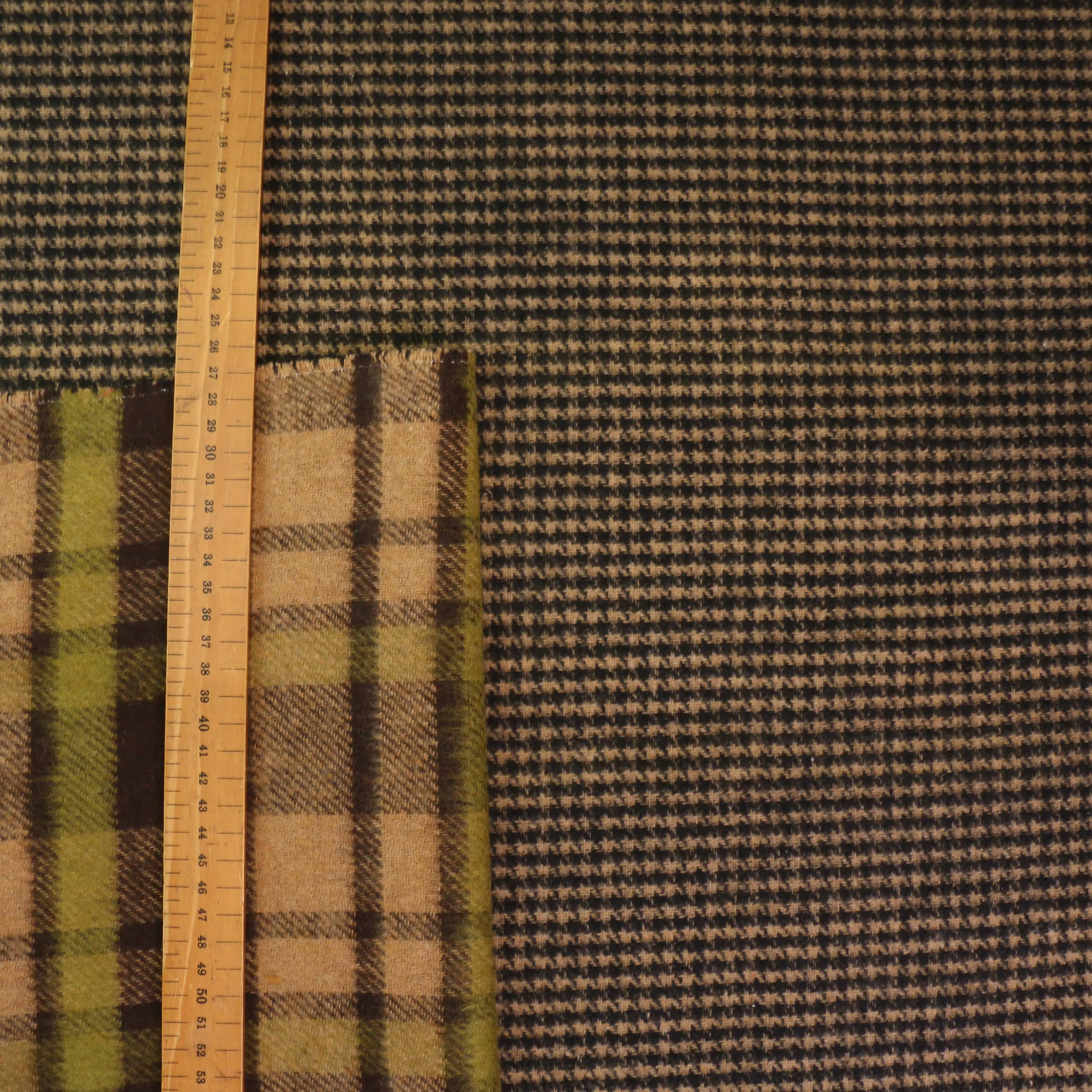 Reversible Wool Coating - Brown, Green, Beige