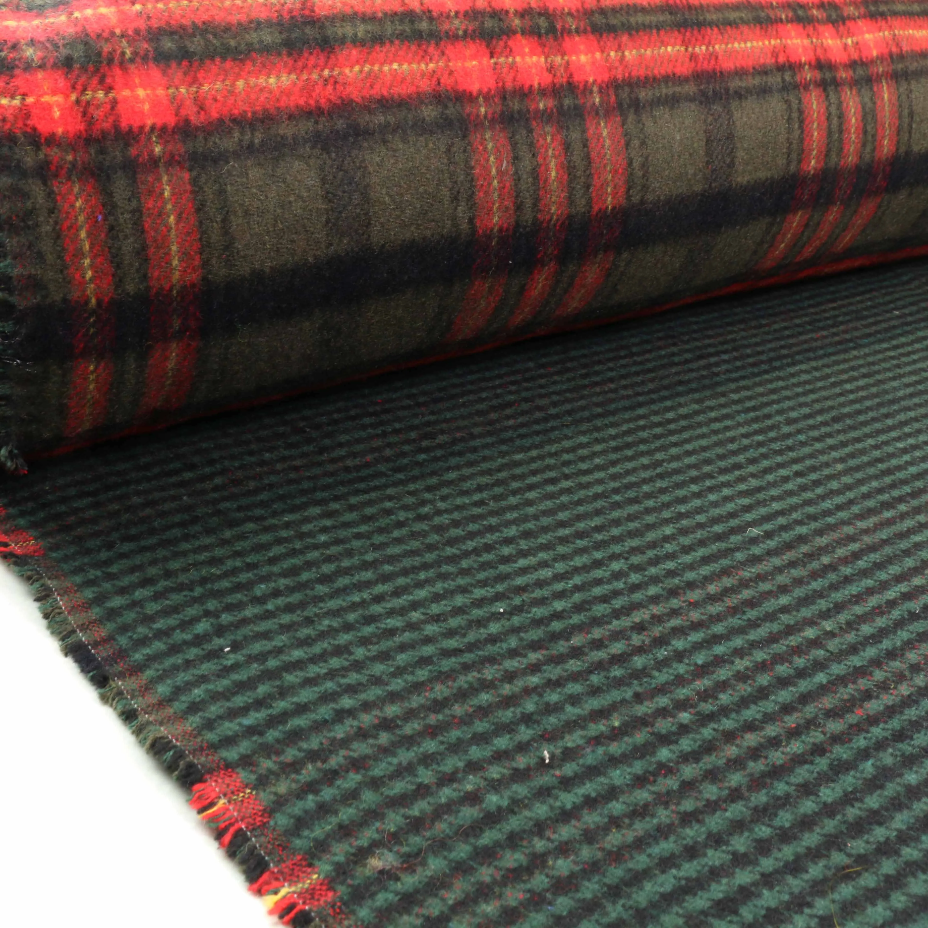Reversible Wool Coating - Brown, Green, Beige