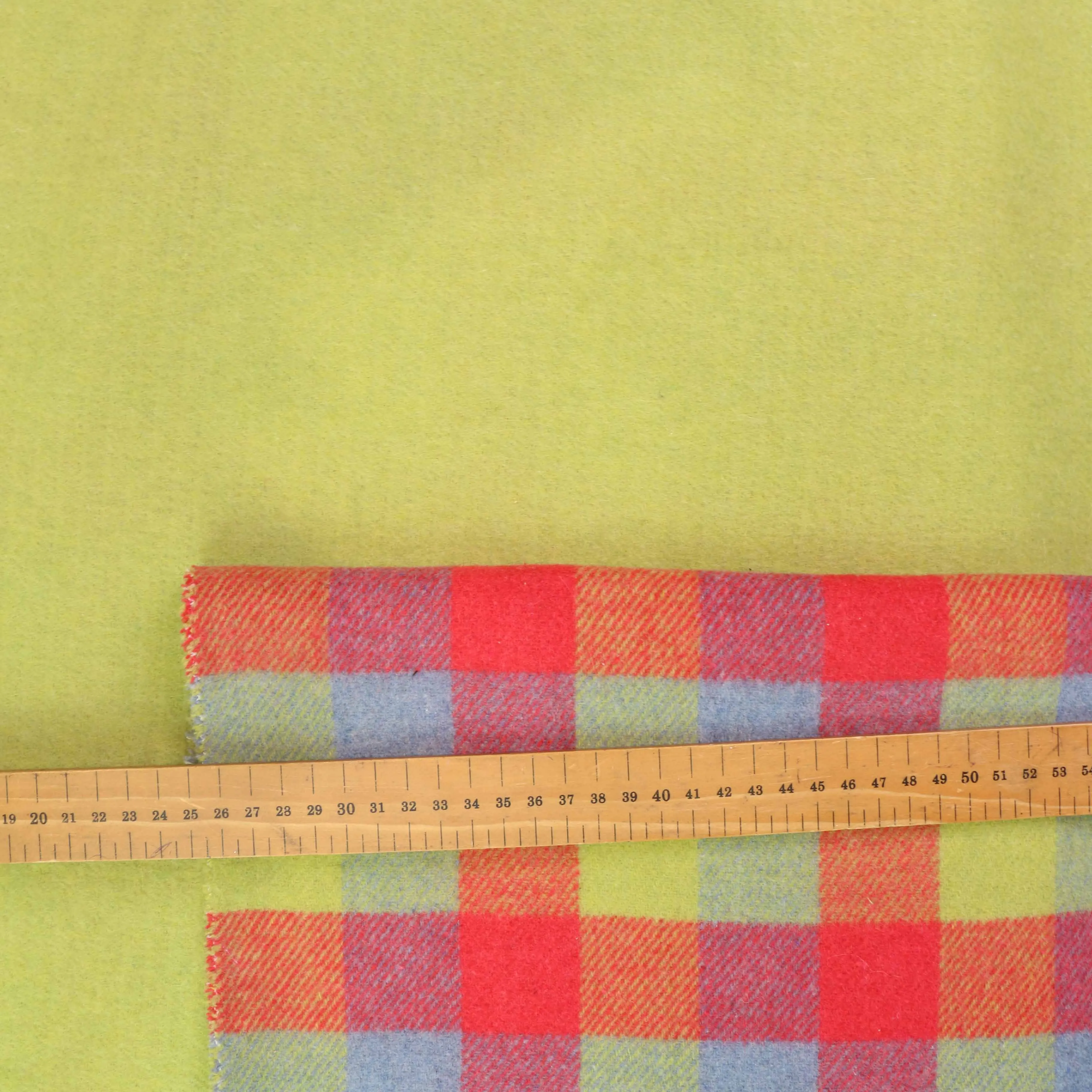 Reversible Wool Coating - Green, red, blue