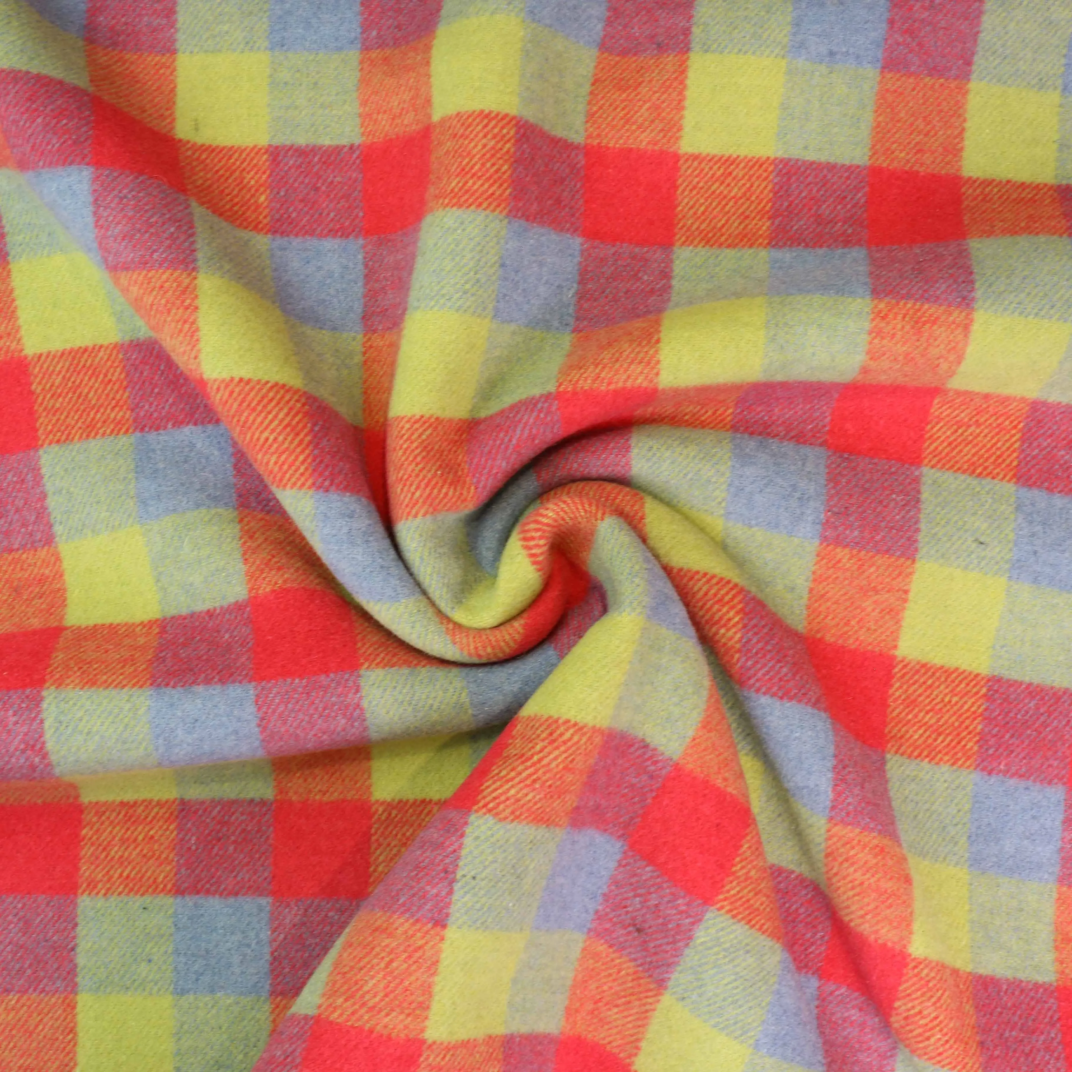 Reversible Wool Coating - Green, red, blue