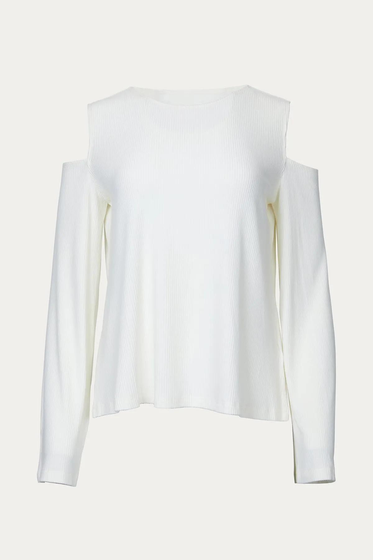 RIBBED COLD-SHOULDER TOP