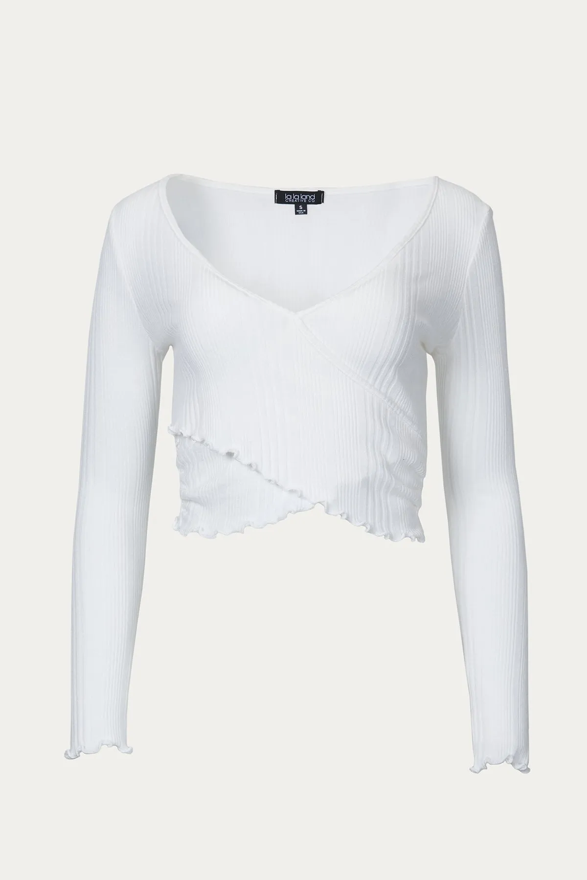 RIBBED CROSS-FRONT TOP