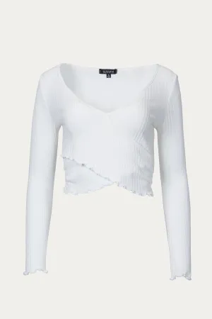 RIBBED CROSS-FRONT TOP