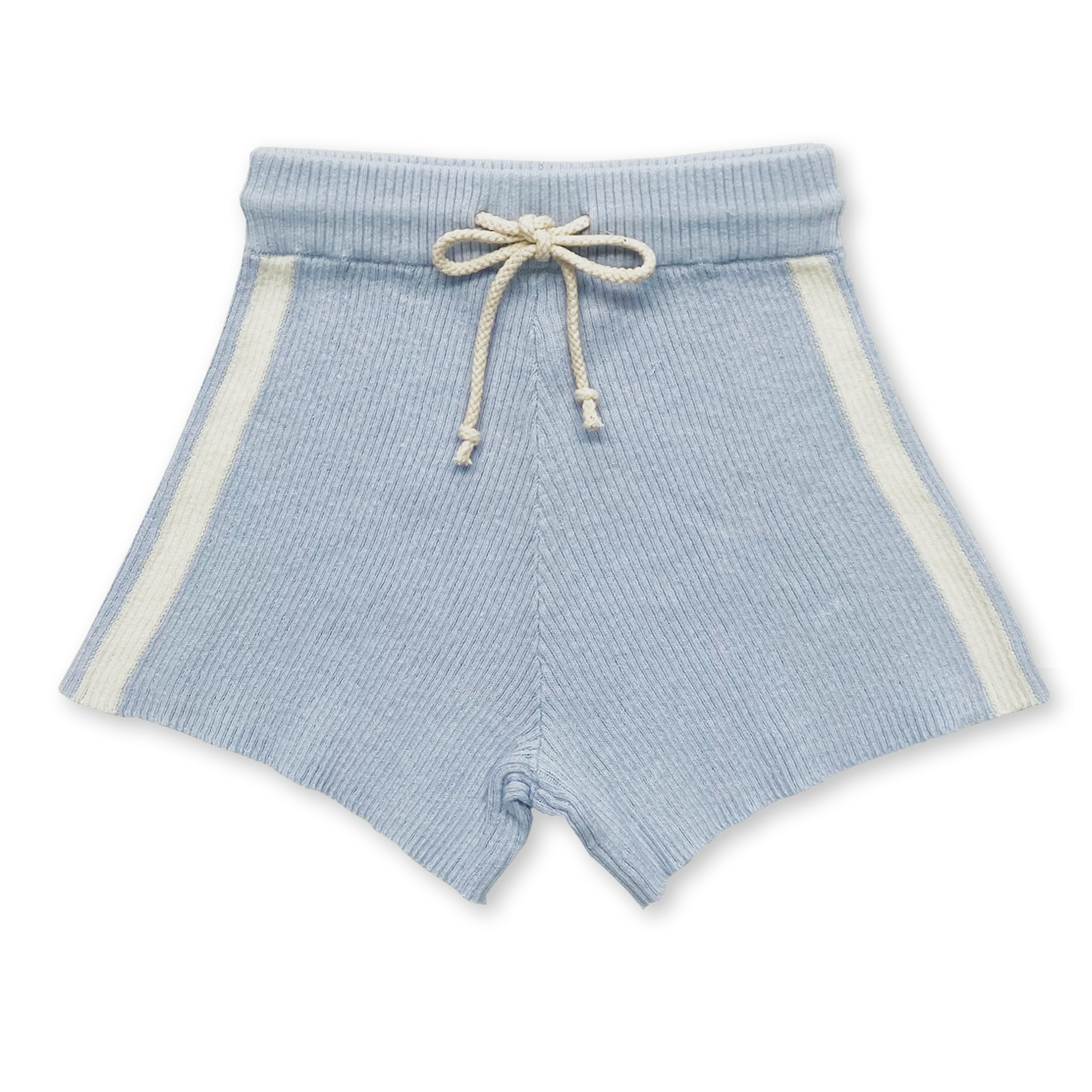 Ribbed Hemp Shorts - Aqua