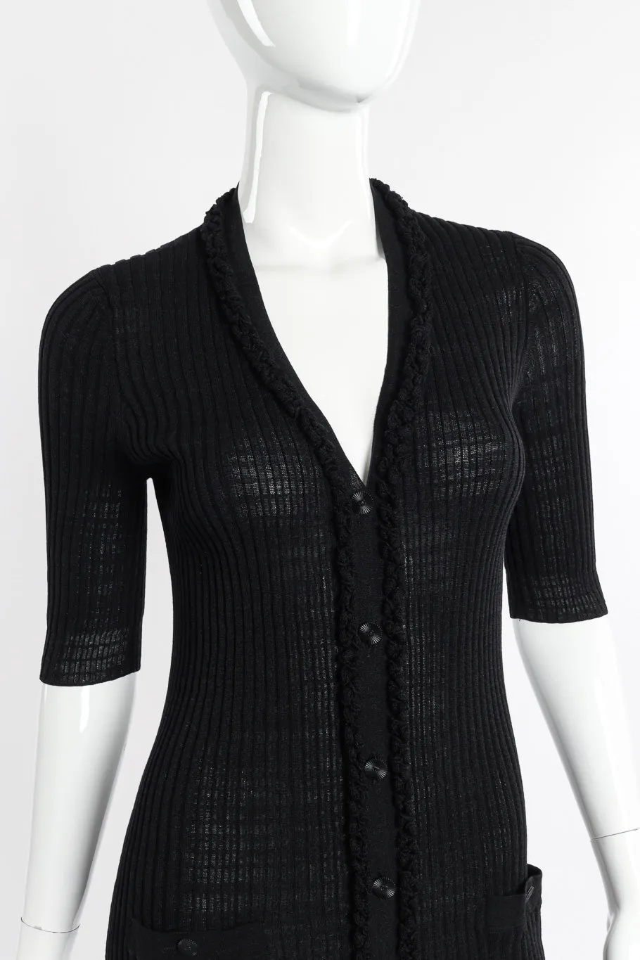 Ribbed Knit Cardigan Dress