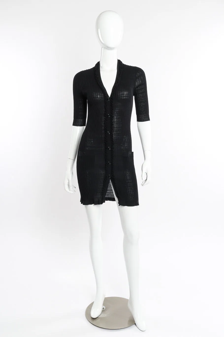 Ribbed Knit Cardigan Dress