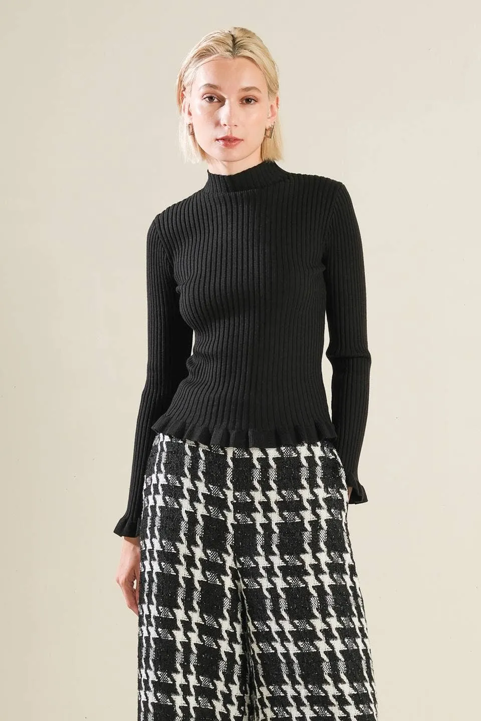 Ribbed Sweater Knit Top