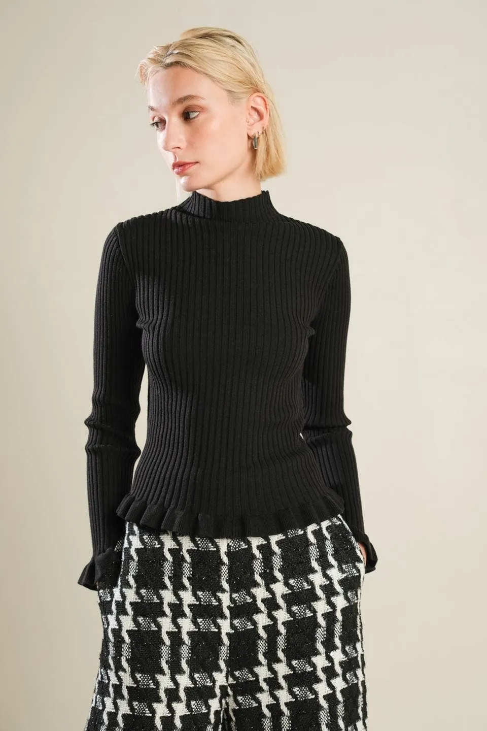 Ribbed Sweater Knit Top