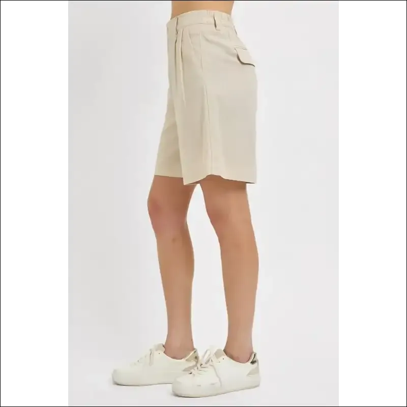 RISEN High Rise Pleated Front Shorts
