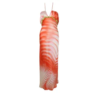 Roberto Cavalli Pink Ruffled Silk Dress