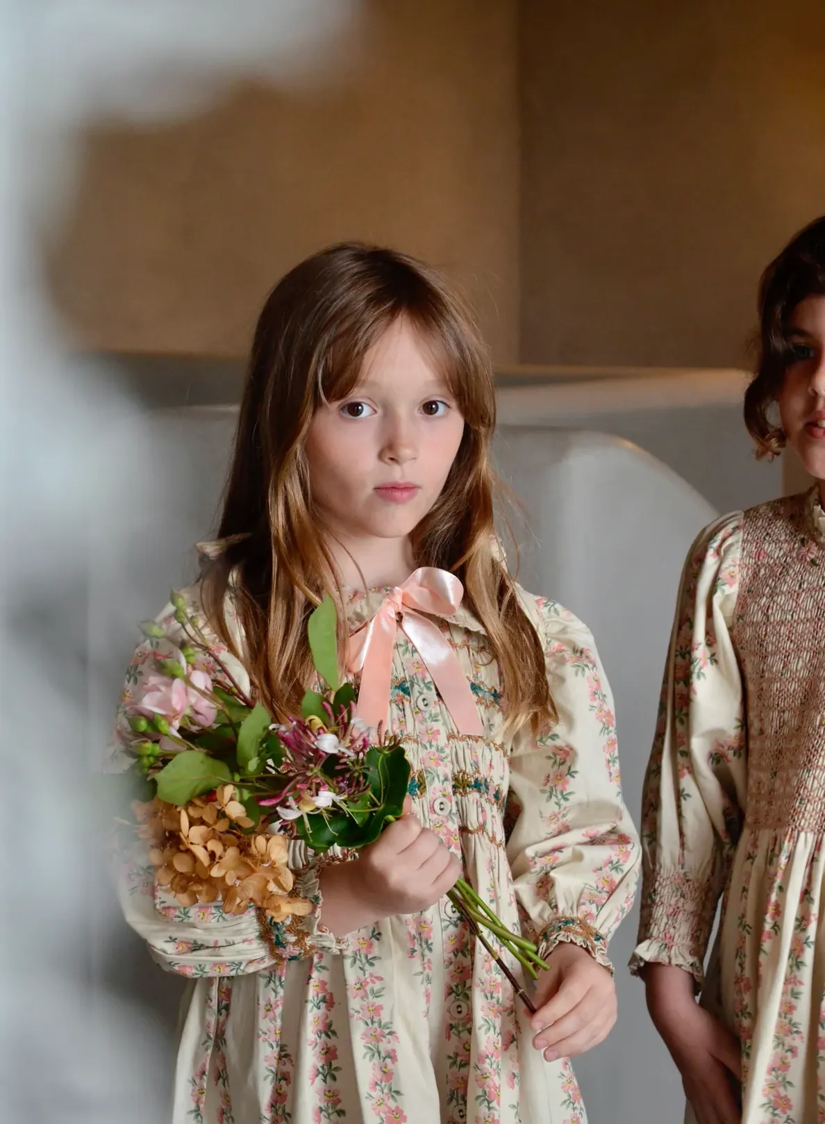 Romantic long tunic Farandole Stripes flowers