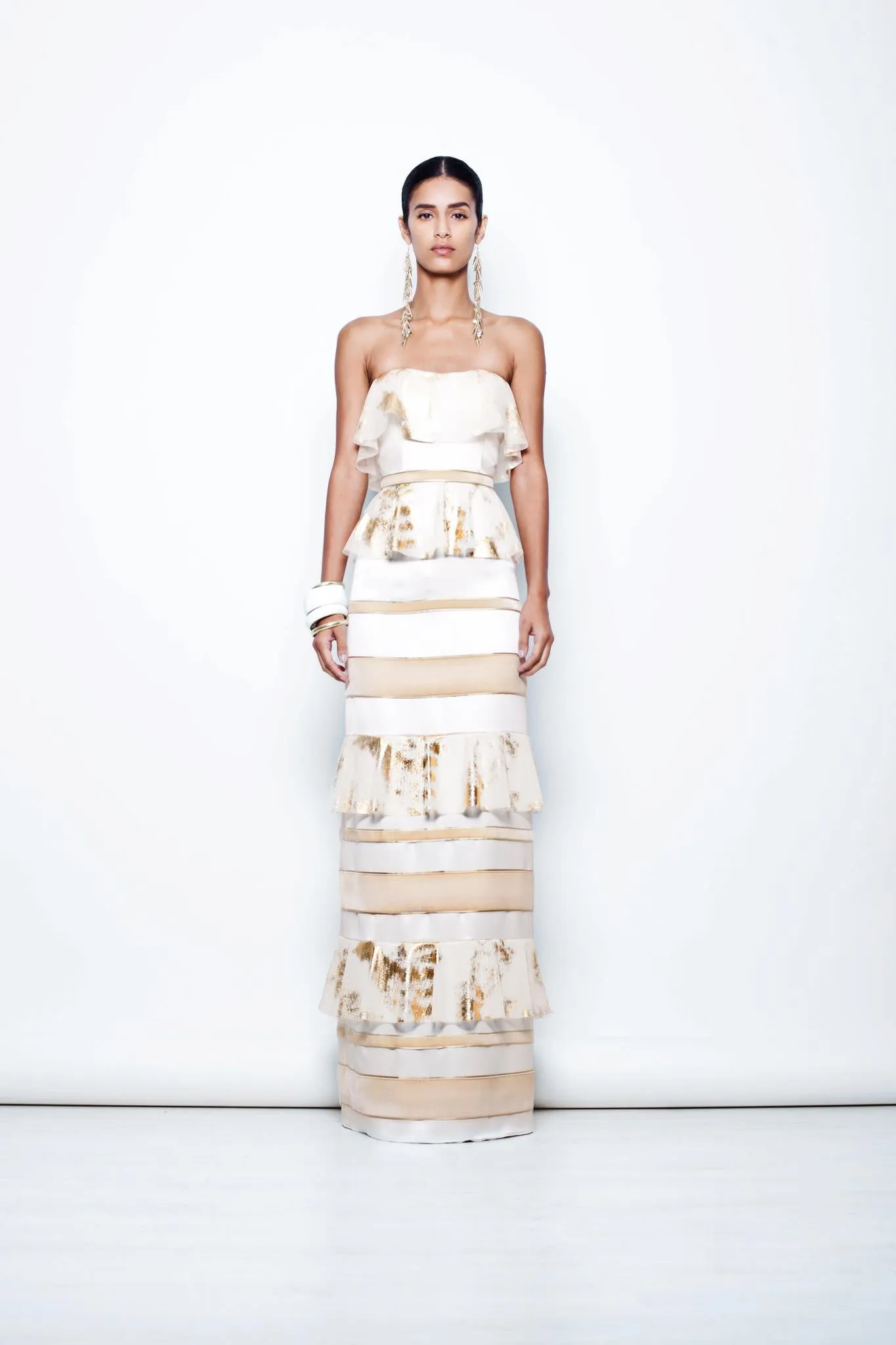 Ruffle Column Gown