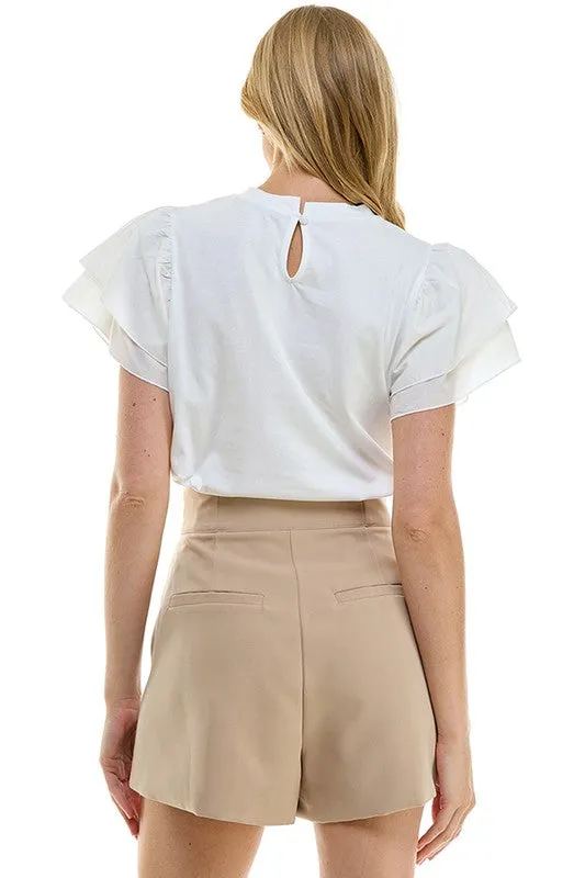 Ruffle Sleeve Tee