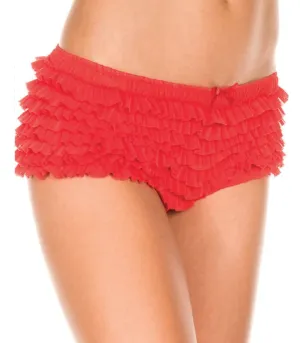 Ruffle Tanga Shorts Red