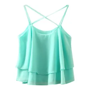 Ruffled Crop Tank Top