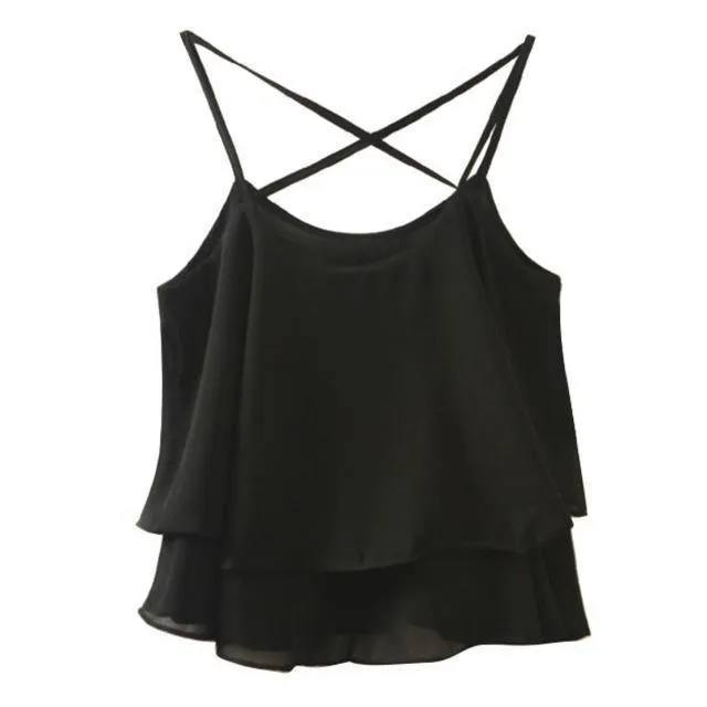 Ruffled Crop Tank Top
