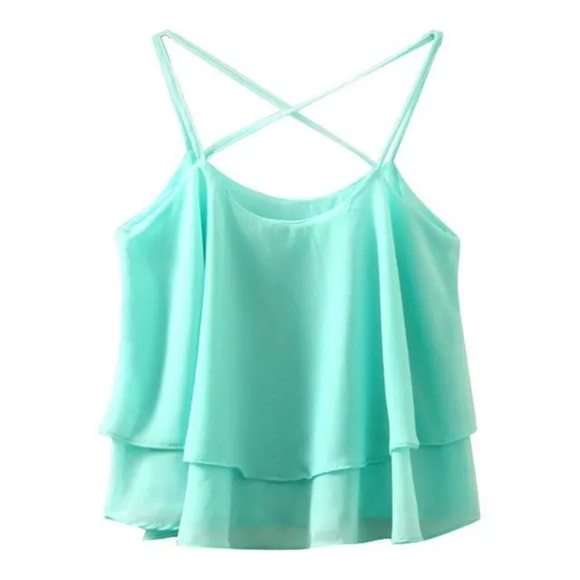 Ruffled Crop Tank Top