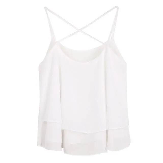 Ruffled Crop Tank Top