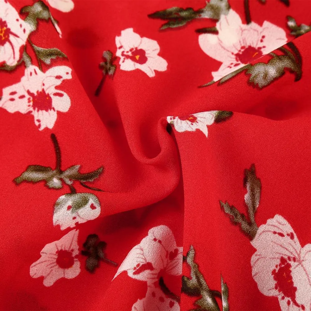 Ruffled Floral Off-Shoulder