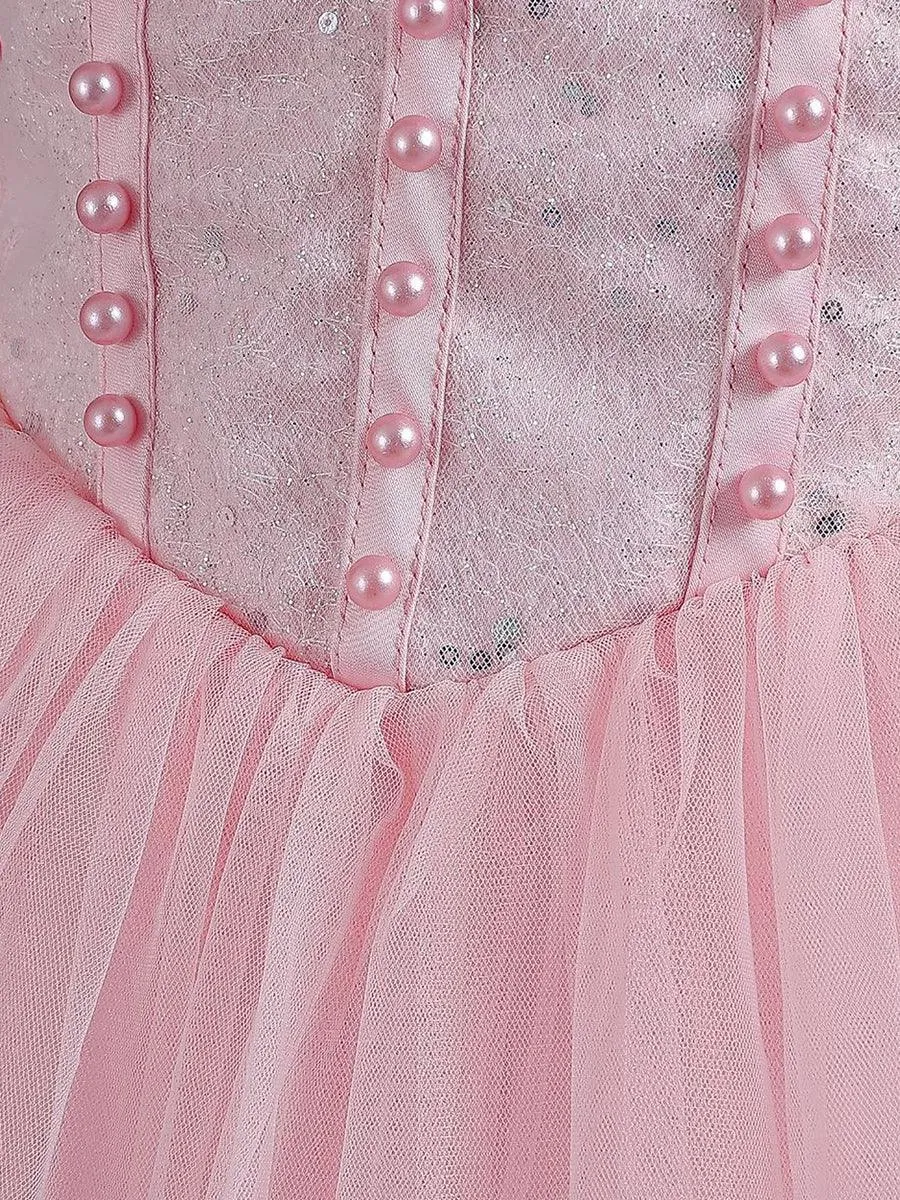 Ruffled Off Shoulder Corset Lace-back Girl Dress MKD1011