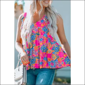 Ruffled Printed V-neck Tanks: Get Fabulous, not Flab-ulous! 💁‍♀️✨