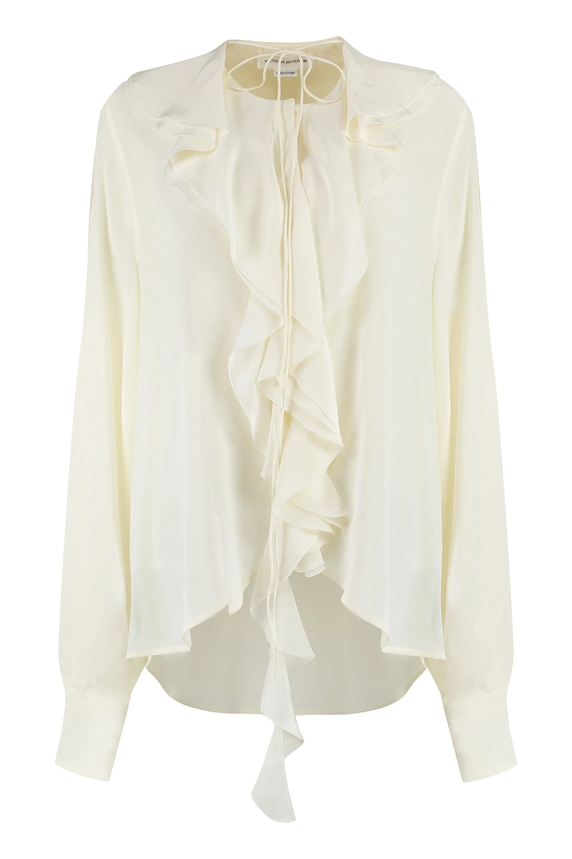 Ruffled silk blouse