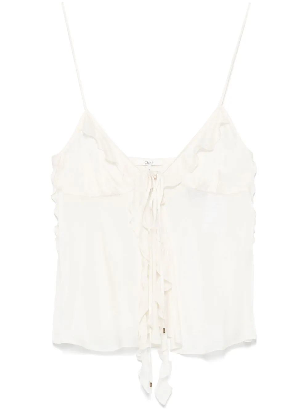 Ruffled silk top