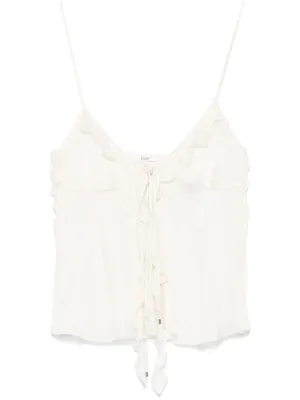 Ruffled silk top