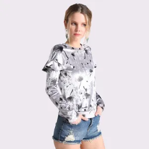 Ruffled Velvet Shirt