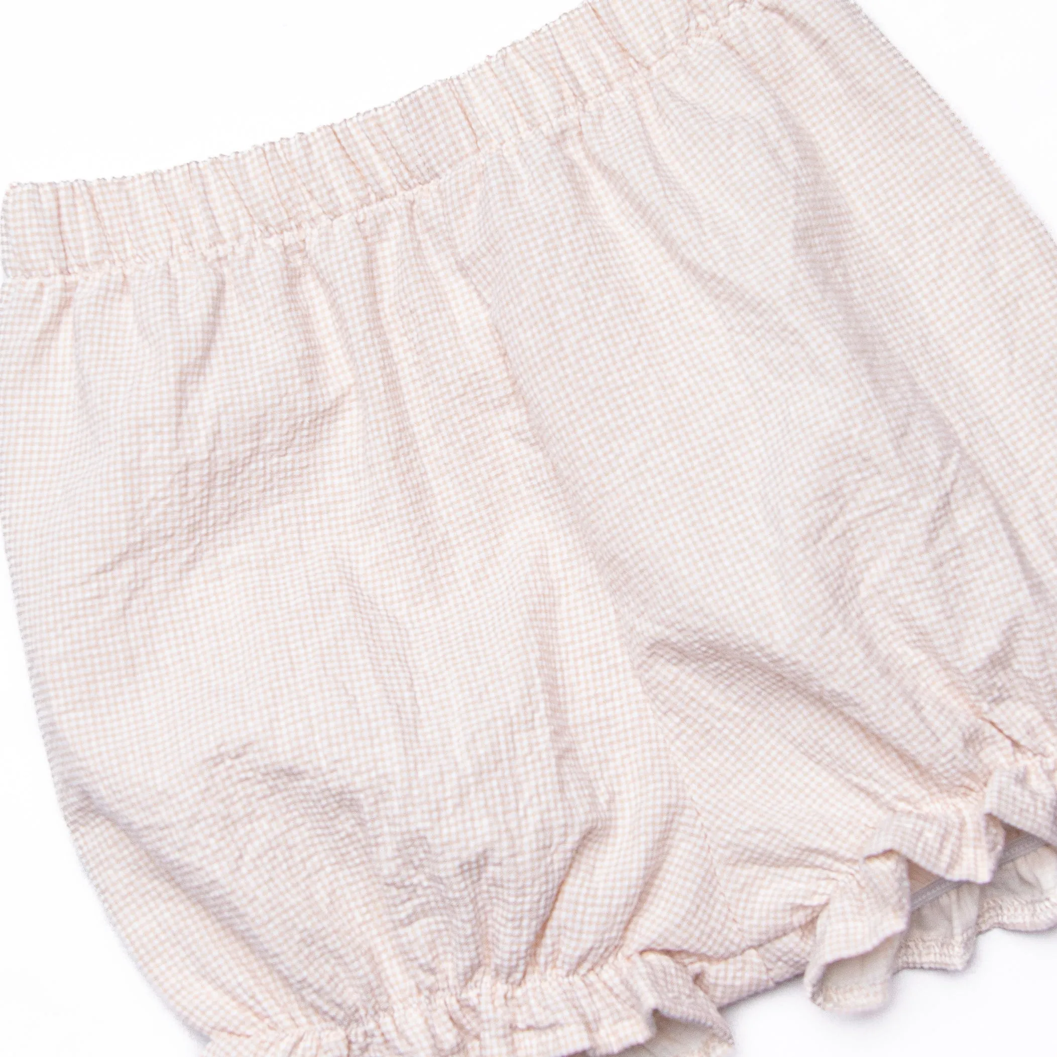 Sadie Seersucker Bloomer Set, Tan