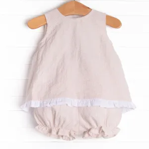 Sadie Seersucker Bloomer Set, Tan