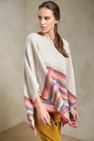 Saman Poncho Baby Alpaca Color Luna