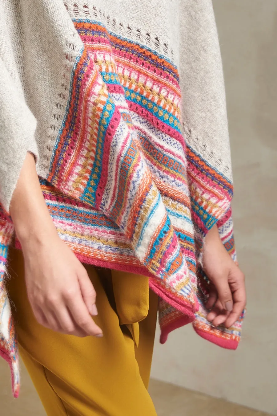 Saman Poncho Baby Alpaca Color Luna