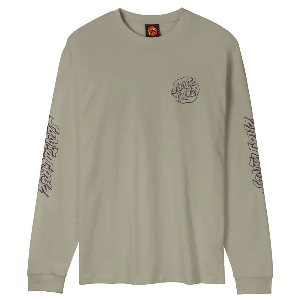 Santa Cruz L/S T-Shirt Fever Dream Mono Dot - Stone Grey
