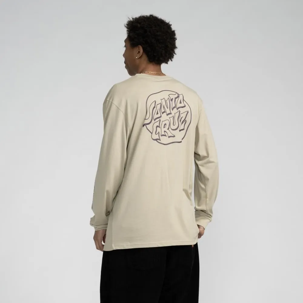 Santa Cruz L/S T-Shirt Fever Dream Mono Dot - Stone Grey