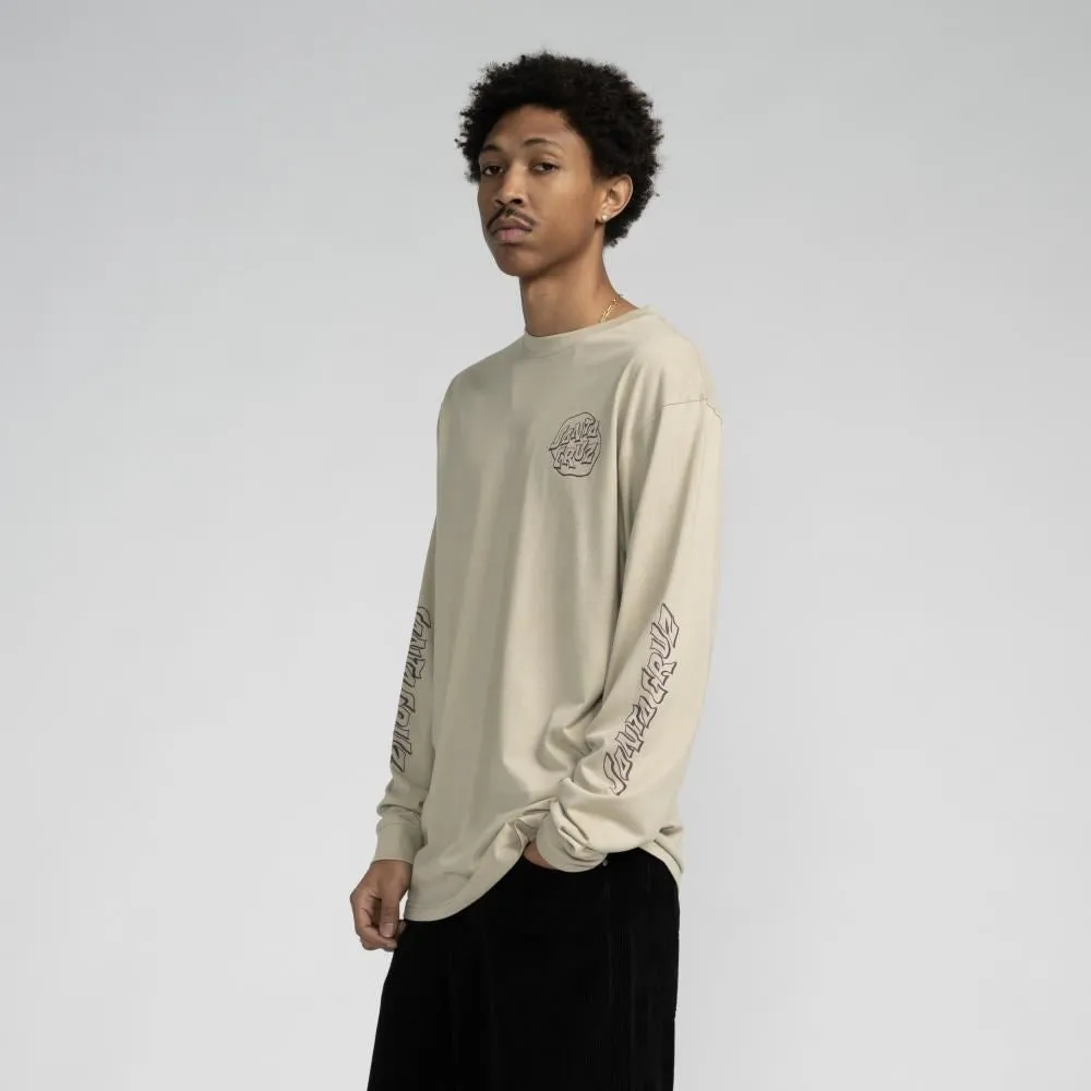 Santa Cruz L/S T-Shirt Fever Dream Mono Dot - Stone Grey