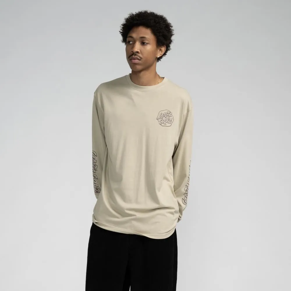 Santa Cruz L/S T-Shirt Fever Dream Mono Dot - Stone Grey