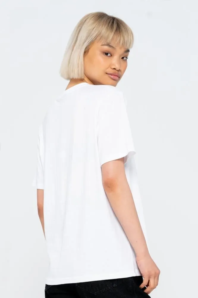 Santa Cruz Womens T-Shirt Checkerbloom Strip T-Shirt - White