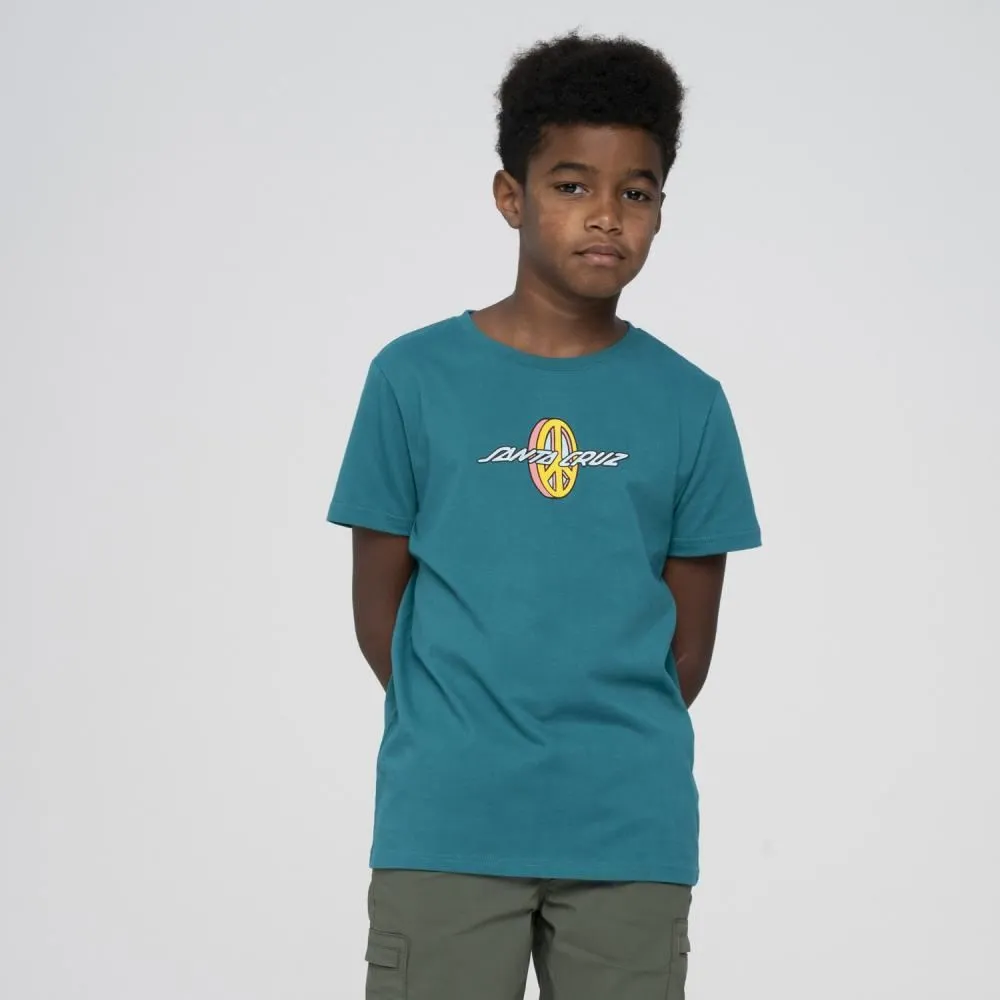 Santa Cruz Youth T-Shirt Youth Peace Strip T-Shirt - Verdigris