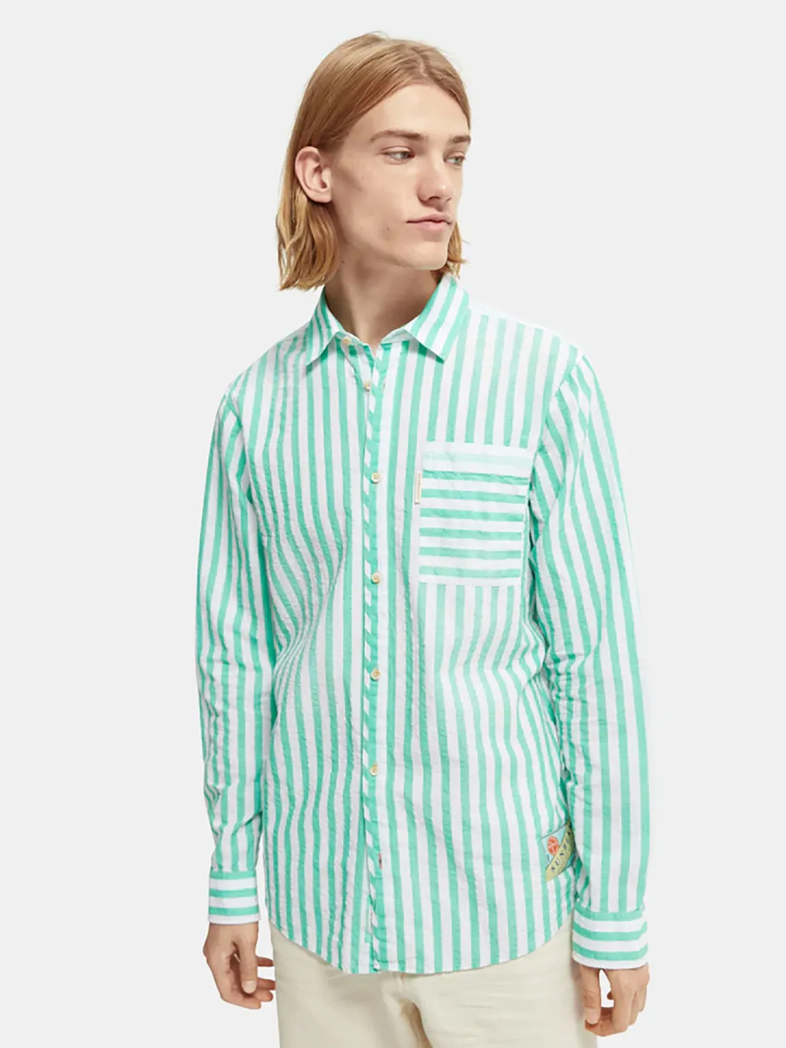 SAS SEERSUCKER L/S STRIPE SHIRT